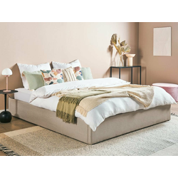 Postelja Berwyn 1567 (Beige) Zakonske, Svetlo rjava, 180x200, Blago, Posteljno dno, 187x214x31cm