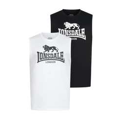 Lonsdale Mens sleeveless t-shirt regular fit double pack