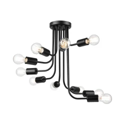 Plafonski luster TRINITY 10xE27/15W/230V, crne boje