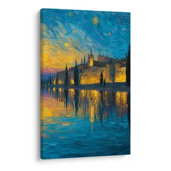Slika mirna noč ob vodi - 80x120