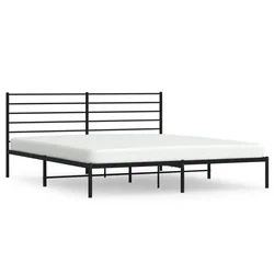 Vidaxl Kovinski posteljni okvir z vzglavjem črn 183x213 cm