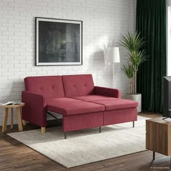 Krevet-sofa na razvlačenje Vinska crvena Tkanina