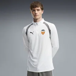 PUMA Valencia CF Quarter-Zip Training Top Men, Men, White/Flat Medium Gray, L