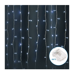 Aigostar-LED spoljašnja božićna girlanda 300xLED/8 funkcija 3xAA 6x2m IP44 hladna bela