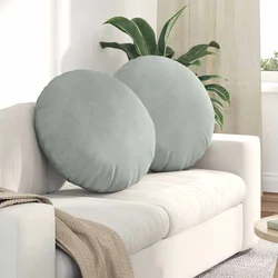 Jastučići za sjedenje 2 pcs Svijetlo siva O60 x 21 cm Baršun