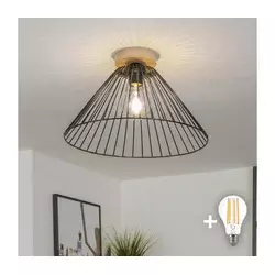 Brilagi - LED plafonski luster CERIA WIRE 1xE27/40W/230V prečnik 45 cm crna/hrast