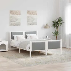 vidaXL Konstrukcija postelje Svetlo siva 140 x 190 cm blago