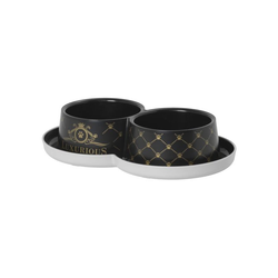 MODERNA Posuda za pse i mačke Trendy Dinner Luxurious, 2x350m, Crna