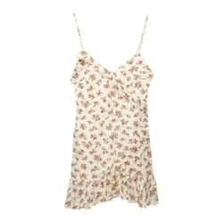 Pull&Bear Poletna obleka ecru/zelena/staro roza