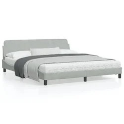Okvir za krevet Dover svjetlosivi 180x200 cm baršunasti