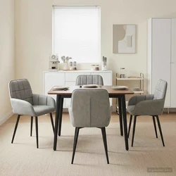 Trpezarijske stolice 4 pcs Baršun Svjetlosiva 57 x 50 x 85 cm