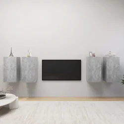TV ormarići 4 kom boja betona 30,5x30x60 cm konstruirano drvo