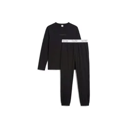 Calvin Klein Dolga pižama črna/bela