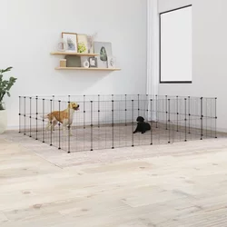 Kavez za ljubimce sa 60 panela i vratima crni 35x35 cm čelični