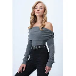 Trend Alacati Stili Ženska bluza Alc-X14557, Siva
