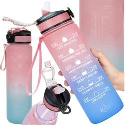 Motivacijska sportska boca za vodu sa slamčicom - 1000 ml
