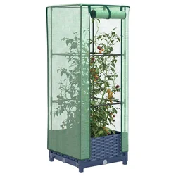 Povišena gredica s pokrovom za staklenik 40 x 40 x 123 cm