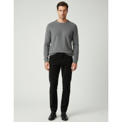 Elit Muške elegantne pantalone od somota, Crne