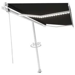 Automatska tenda sa senzorom za vjetar LED 400x300 cm antracit
