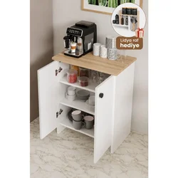 Hanah Home višenamenski ormarić Dorta, 58 cm, hrast Sonoma / beli