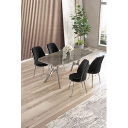 Hanah Home Trpezarijski set, 5 komada, Crni
