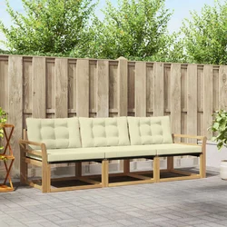 Set vanjskih sofa s jastukom 3 pcs Bijela i krem
