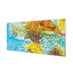 tulup.si Steklena slika Globe zemljevid 120x60 cm 4 obešalnika