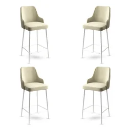 Hanah Home Set barskih stolica Enox, 4 komada, Krem-beli