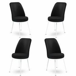 HANAH HOME Set 4 stolice Dexa Black White