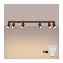 Brilagi - LED spot svetiljka CRESTO 6xGU10/10W/230V braon