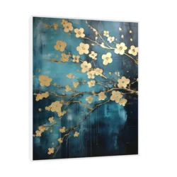 Canvas Slika na platnu Cvetni odsjaj, Sa ramom, 120 x 150 cm, Beli