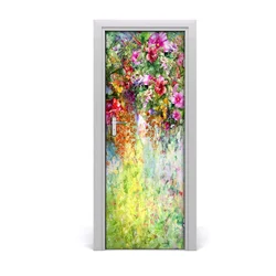 tulup.si Nalepka na vratih Pisane rože 75x205 cm