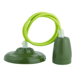 Kabl za napajanje 1xE27/60W/230V zeleni/porcelan