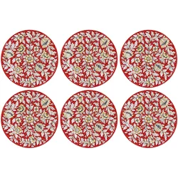 Casa Padrino luxury ceramic plates set of 6 red A 32 cm - Made in Italy
