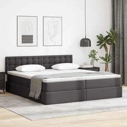 Krevet s prostorom za pohranu s LED-om Siva 180 x 200 cm
