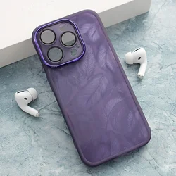 Maska za iPhone 15 Pro Max Glitter Feather ljubičasta