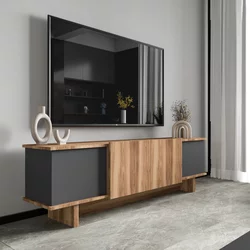 HANAH HOME TV polica Diana Anthracite Walnut