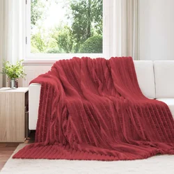 Pokrivači za bacanje 6 pcs Bordeaux Crvena 240 x 220 cm Runo