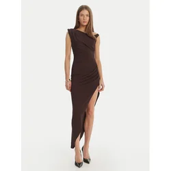 Elisabetta Franchi Cocktail obleka AB-906-61E2-450 Rjava Regular Fit