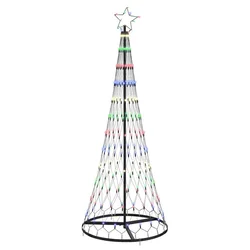 LED božićno drvce s 230 LED svjetlima Šareni 184.5 cm Metal