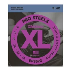 Strune Daddario e. kitara EPS520 ProSteels, Super Light, 9-42