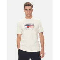 Tommy Hilfiger Majica American Monotype MW0MW39843 Écru Regular Fit
