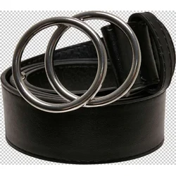 Belt with ring buckle black/silver
