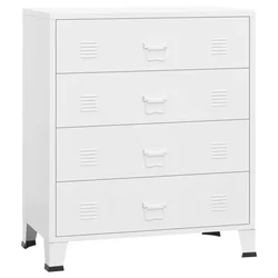Vidaxl Industrijski predalnik bel 78x40x93 cm kovinski