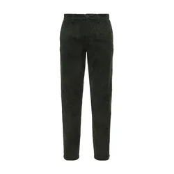 KnowledgeCotton Apparel Hlače Chuck temno zelena
