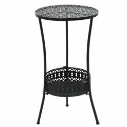 vidaXL Bistro miza starinskega stila polokrogla kovinska 40x70 cm črna