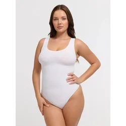 cfab Oblikovanje postave Tank Sculpting Bodysuit with String bela