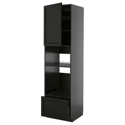 METOD / KNIVSHULT Visoki element za ugradne uređaje, Crnosiva/Lerhyttan crno bajcovano, 60x60x220 cm