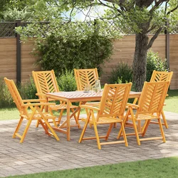 Vrtna stolica 6 pcs Smeđa 57 x 72 x 109 cm Čvrsto drvo akacije