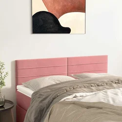 vidaXL Posteljno vzglavje roza 144x5x78/88 cm žamet